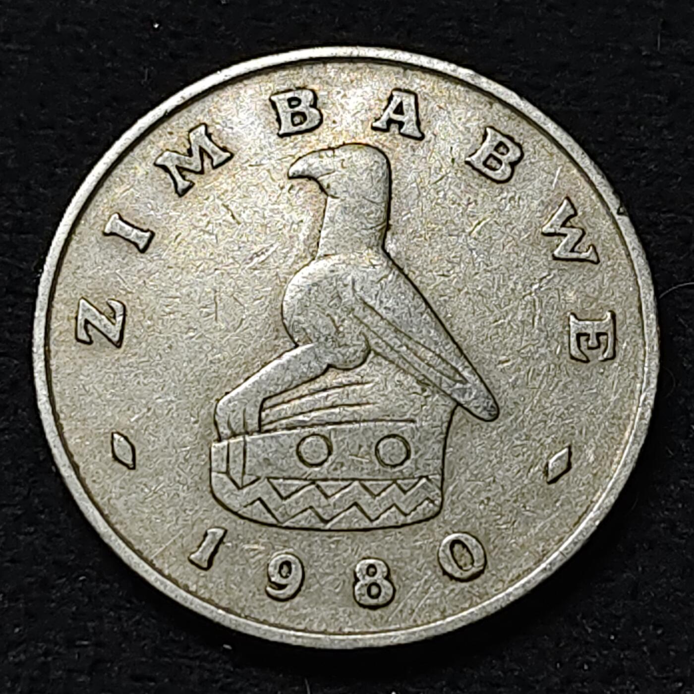 【全场包邮】纯粹捡漏拍478场（免费代拍第15场） 津巴布韦1980年1元穆胡姆塔帕帝国大津巴布韦遗址