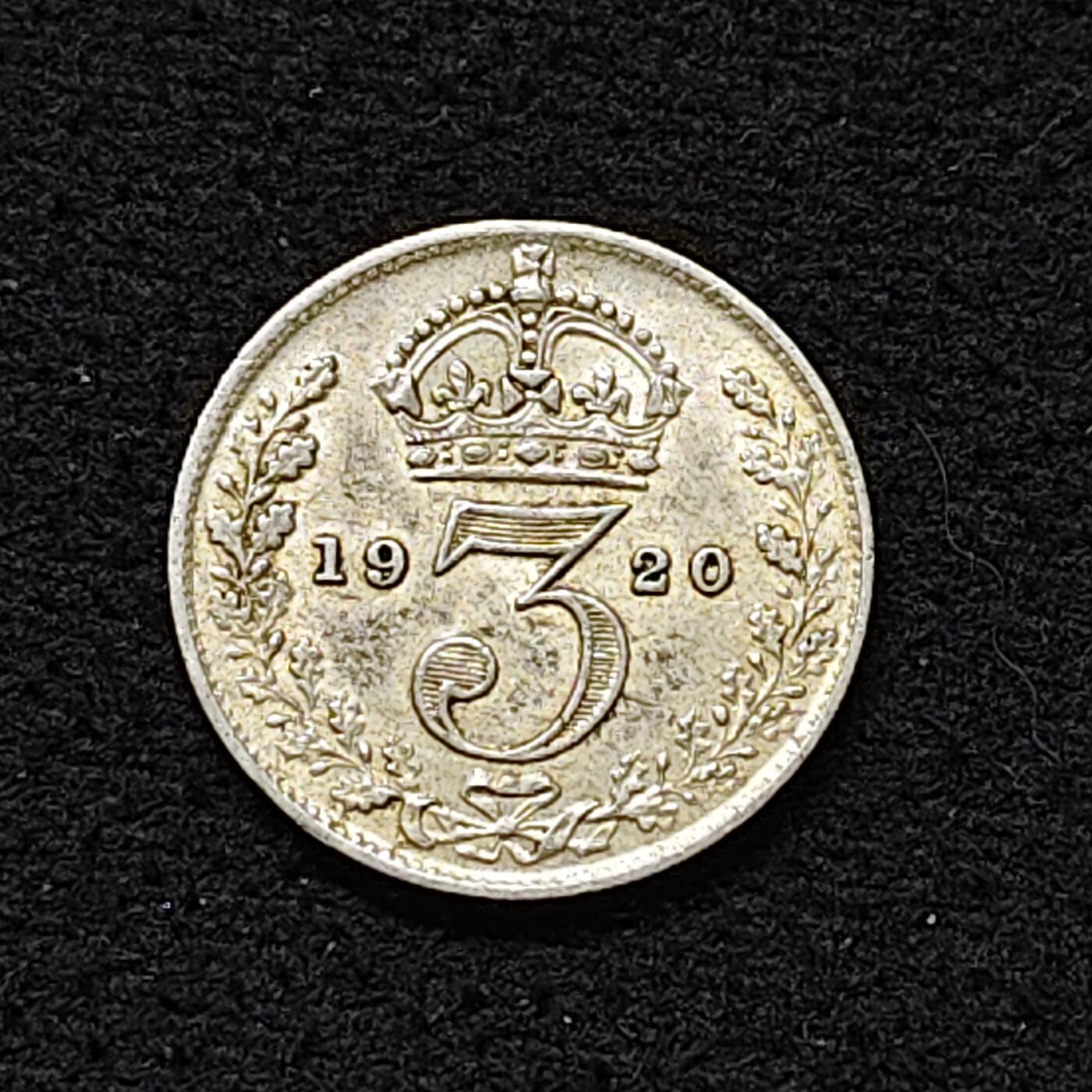 【全场包邮】纯粹捡漏拍478场（免费代拍第15场） 英国1920年乔治五世3便士银币