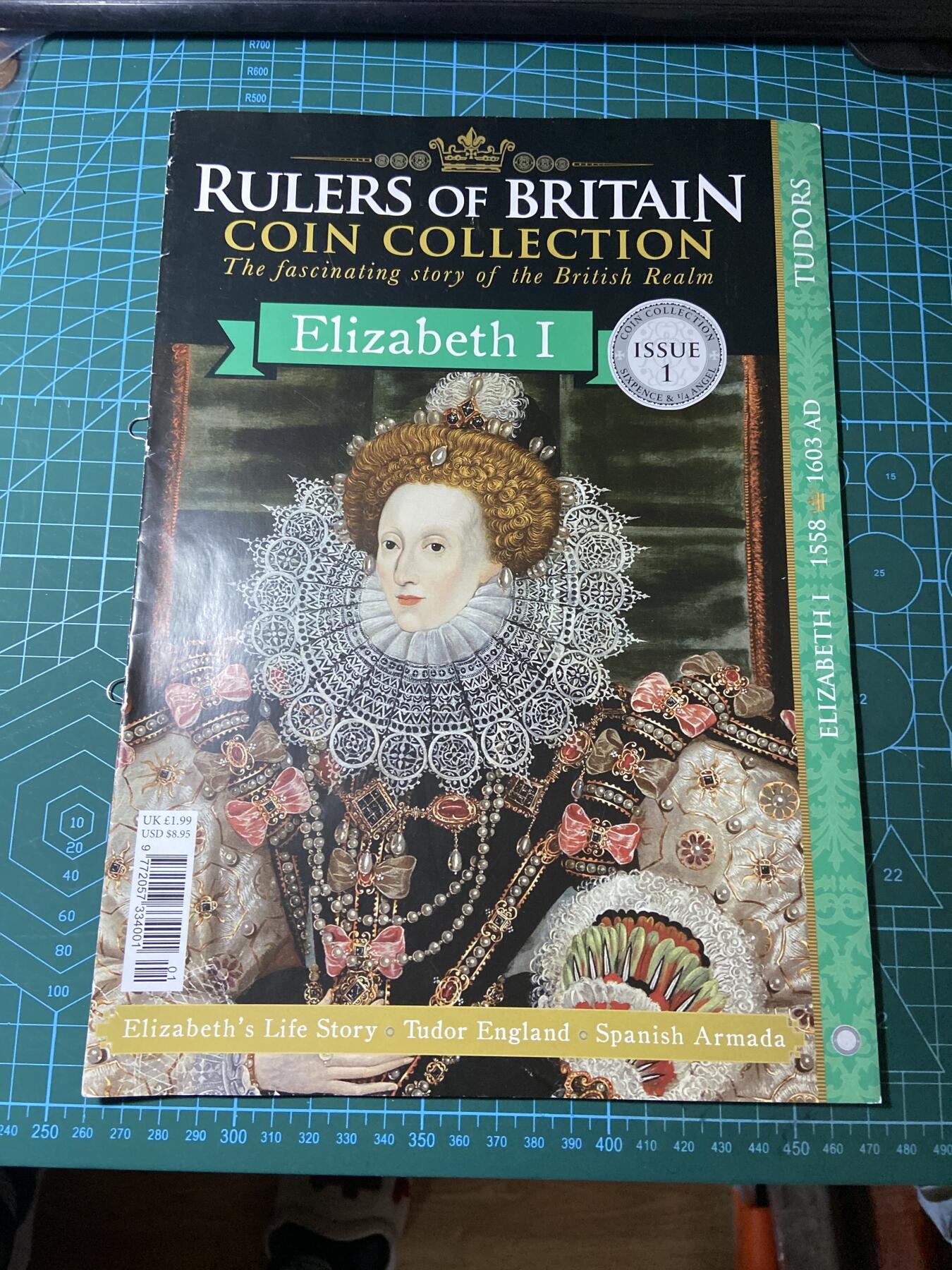 2025年第一百二十九场(总第一百五十五场）外国邮票、散币场(免佣金) （英国统治者硬币收藏系列）的第1期藏品杂志，伊丽莎白一世主题
