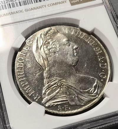 七河·世界币章小拍（总第27期） - 稀少！1815-1828年米兰版玛丽亚·特蕾莎贸易银币