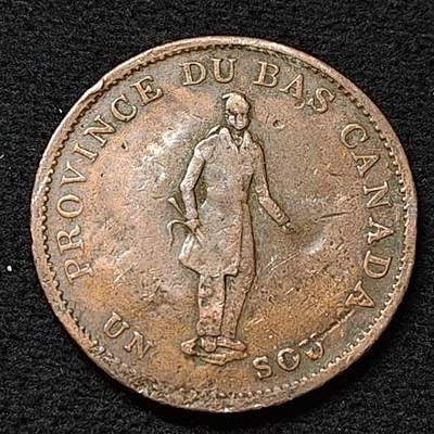 【全场包邮】纯粹捡漏拍478场（免费代拍第15场） - 【代币】加拿大1837年1/2便士银行代币