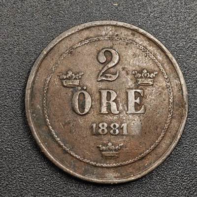 【淘币小摊】限时拍第七百九十七拍  老铜币场  满百包邮可预留两周  周一统一发货  - 瑞典1881年2欧尔铜币