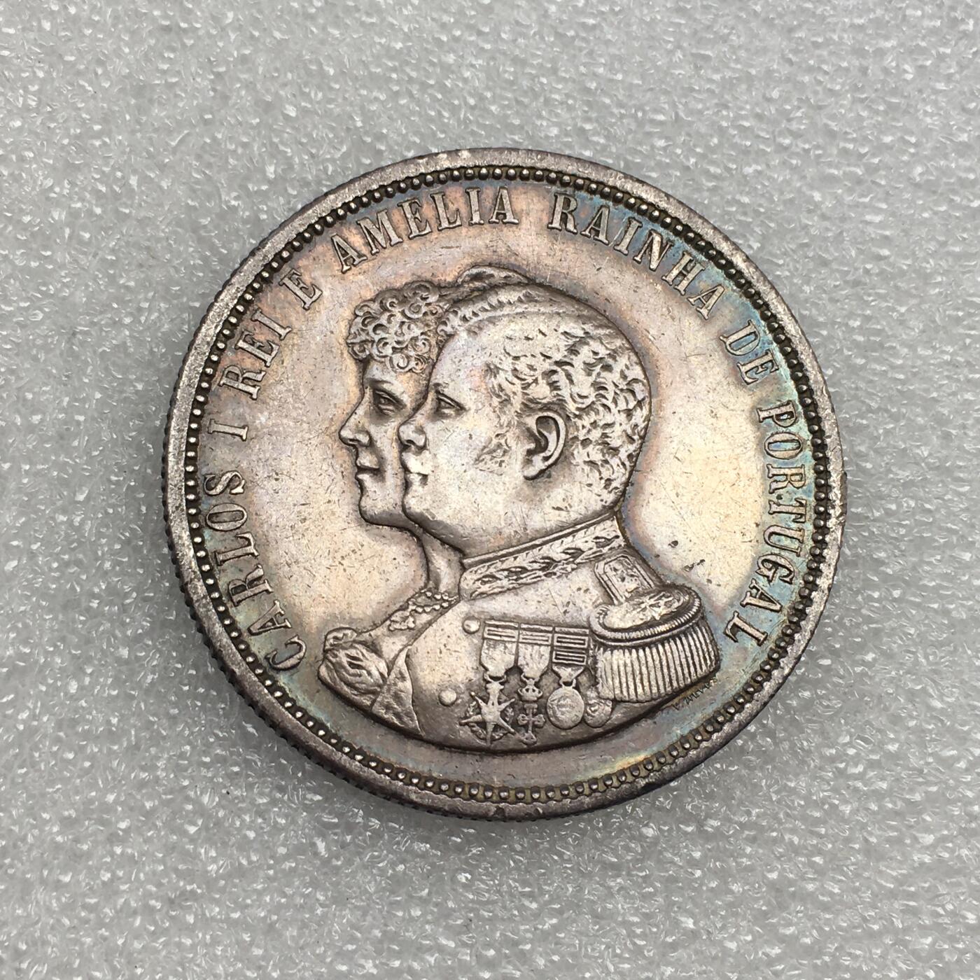 世界钱币专场拍卖 每周二开拍 1898年葡萄牙卡洛斯一世400周年1000瑞斯流通银币