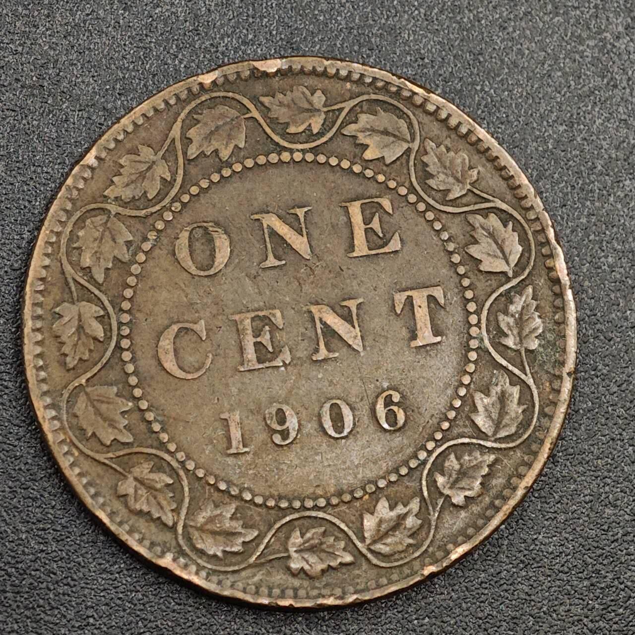 【淘币小摊】限时拍第七百九十七拍  老铜币场  满百包邮可预留两周  周一统一发货  加拿大1906年爱德华七世一分铜币