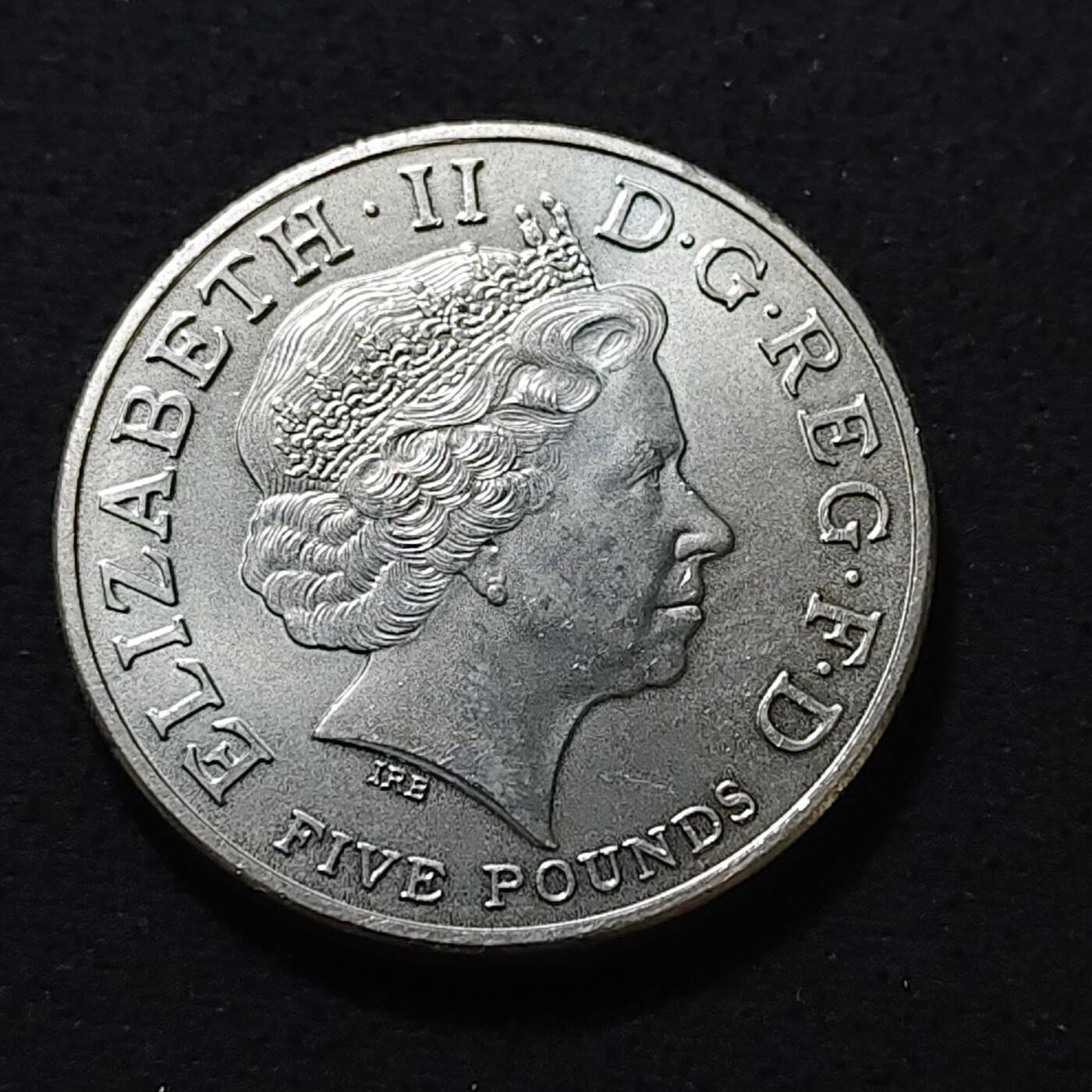 【全场包邮】纯粹捡漏拍478场（免费代拍第15场） 英国2005年5镑特拉法加尔海战200周年克朗型纪念币