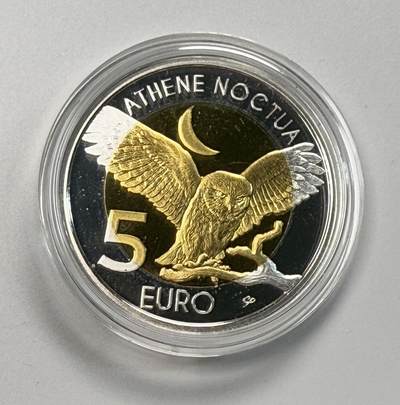 S&S Numismatic世界钱币-拍卖 第115期  - 卢森堡2024年 卢森堡动植物系列 – 纵纹腹小鸮 5欧元925银+北欧金双色精制纪念币 官方卡币  发行量2000枚