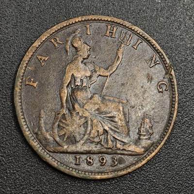 【淘币小摊】限时拍第七百九十七拍  老铜币场  满百包邮可预留两周  周一统一发货  - 英国1893年维多利亚法新铜币