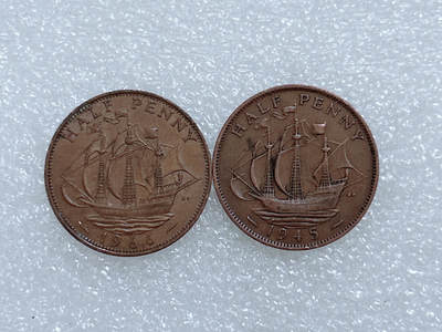 第一海外回流一元起拍收藏 散集专场  第267期 - 英国1/2便士硬币 两个版本