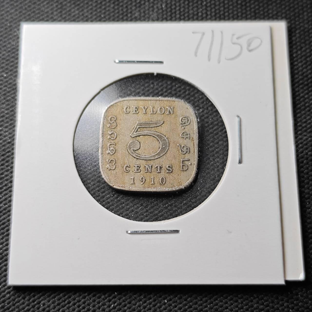 KK钱币收藏小铺  第371场  2月预留时间 周末发货  1910英属印度5分