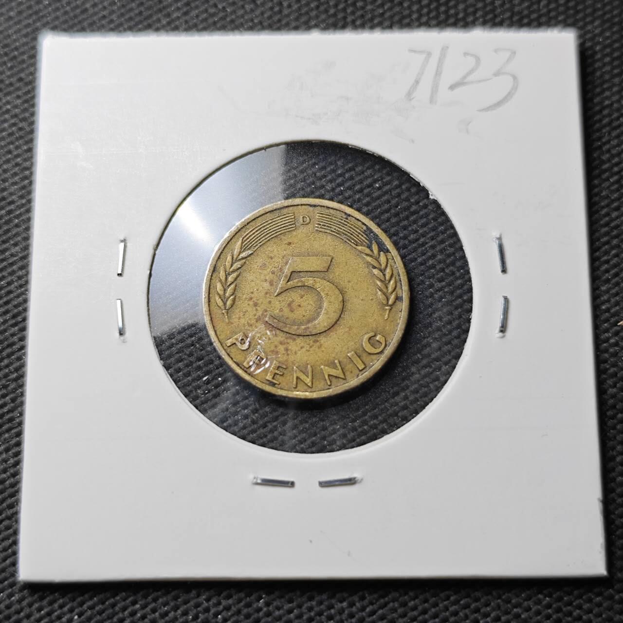 KK钱币收藏小铺  第371场  2月预留时间 周末发货  1949东德5芬尼 早期银行版
