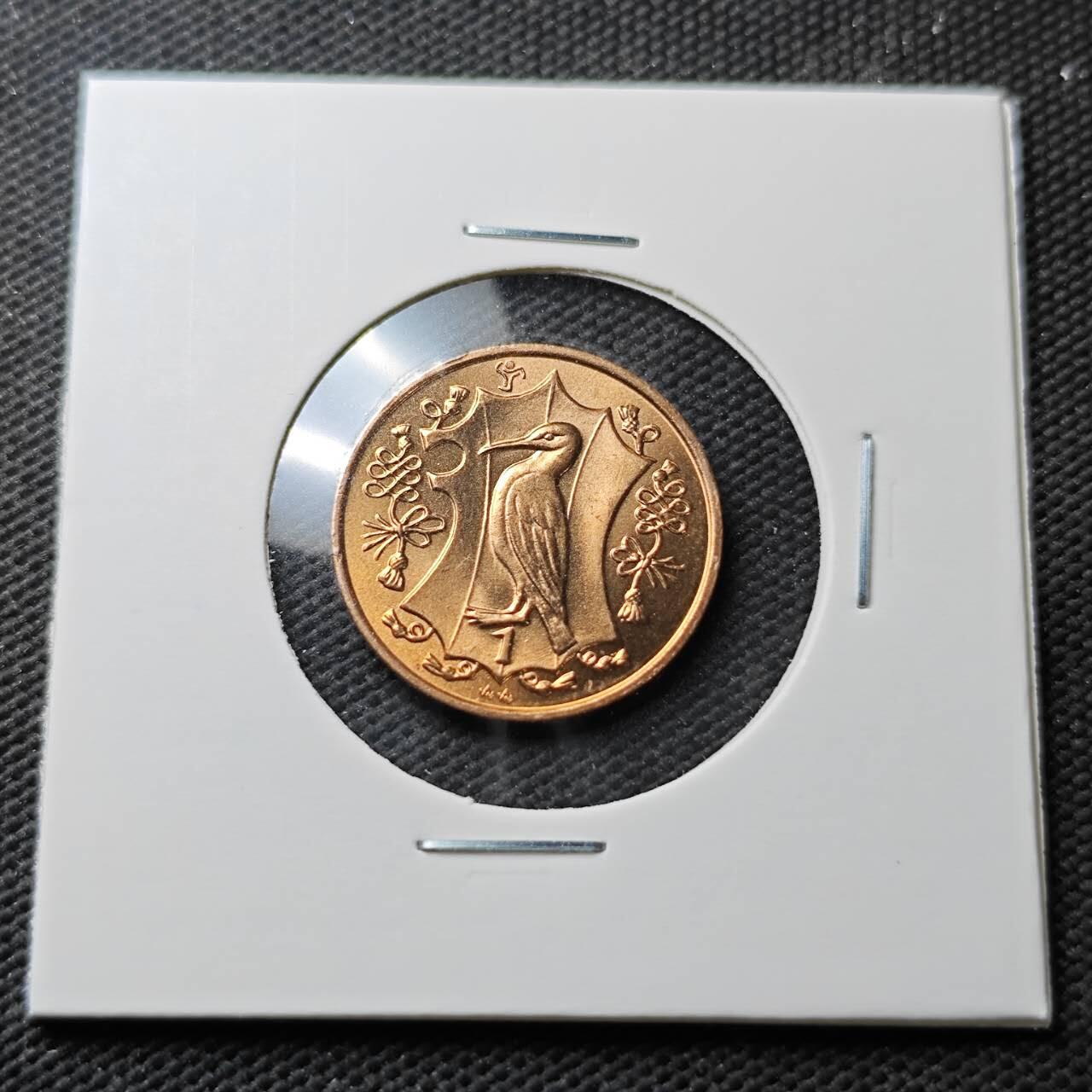 KK钱币收藏小铺  第371场  2月预留时间 周末发货  马恩岛1便士铜币 好品