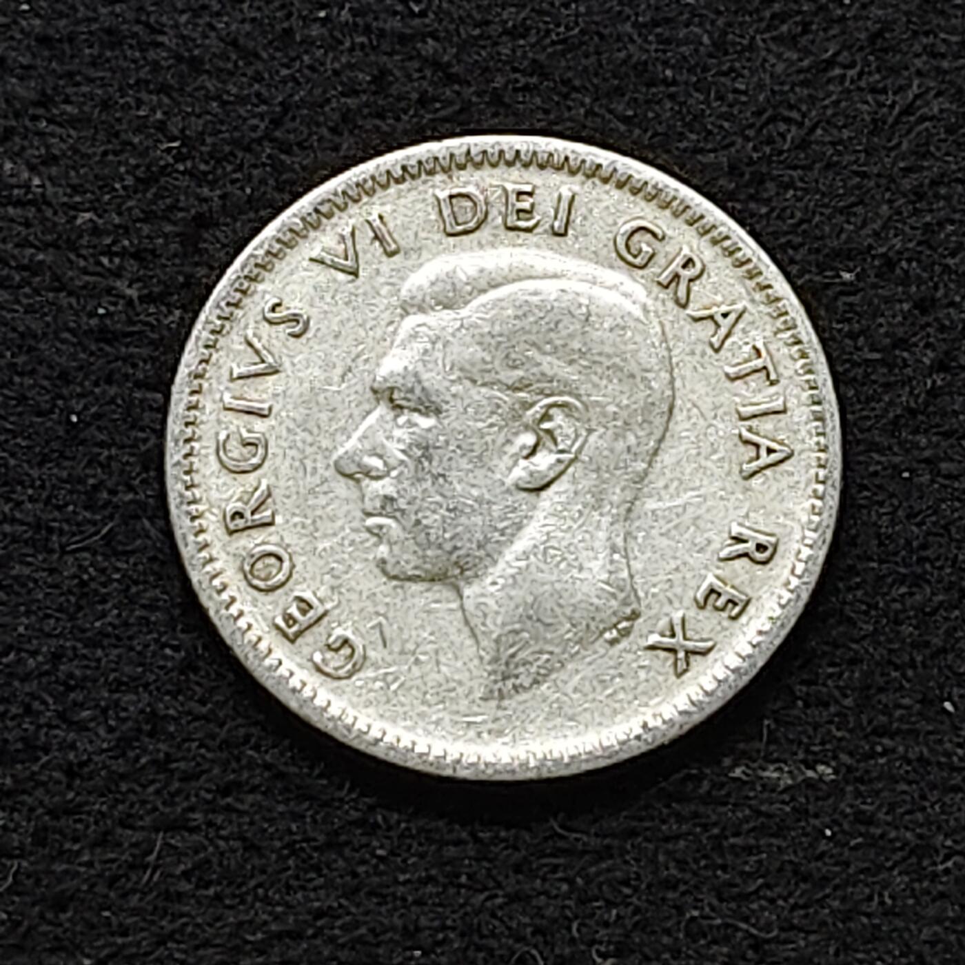 【全场包邮】纯粹捡漏拍478场（免费代拍第15场） 加拿大1950年乔治六世10分银币