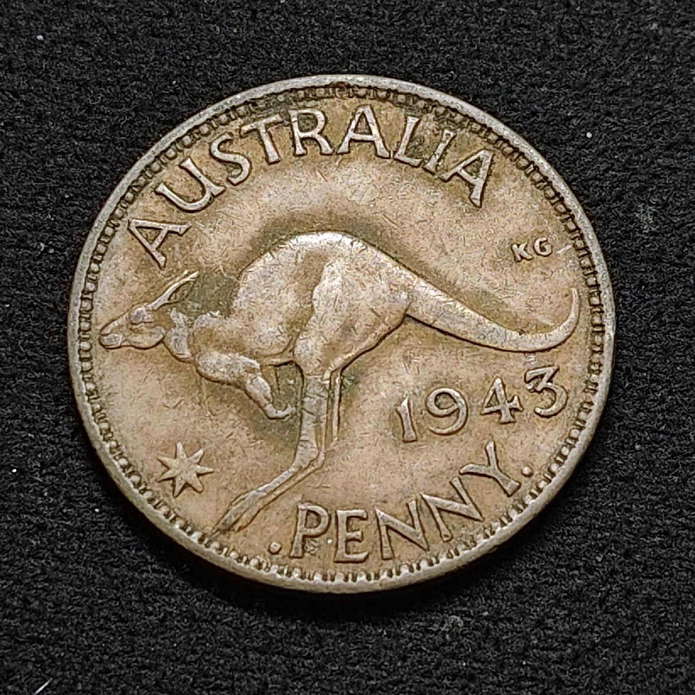 【全场包邮】纯粹捡漏拍478场（免费代拍第15场） 澳大利亚1943年乔治六世1便士铜币