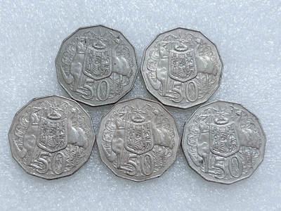 第一海外回流一元起拍收藏 散集专场  第267期 - 澳大利亚50分硬币 5枚