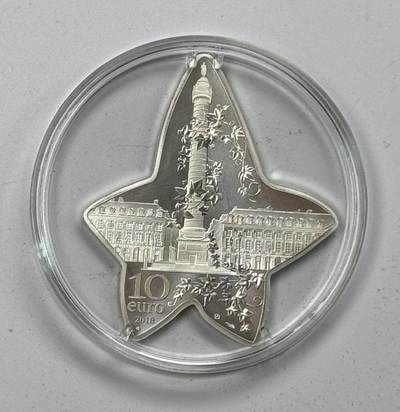 S&S Numismatic世界钱币-拍卖 第115期  - 法国2018年 法兰西瑰宝-宝诗龙-常青春藤 10欧元精制纪念异形银币 盒证齐全