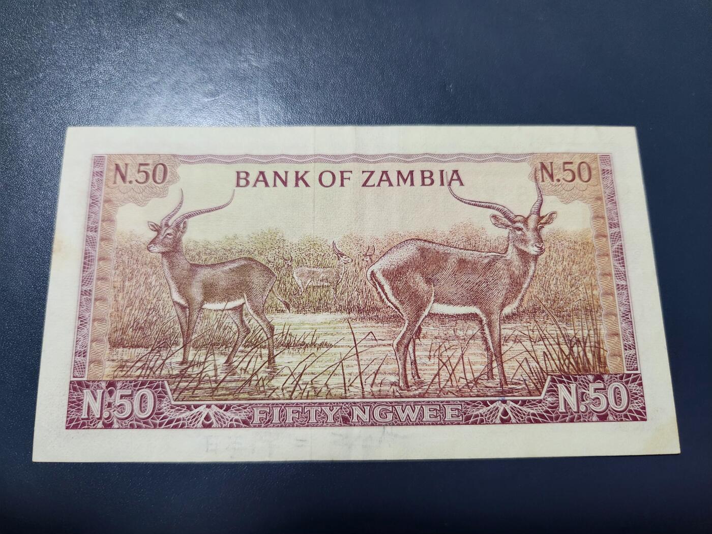 11月16号晚上8点 外国纸币自动截拍第60场 赞比亚50恩韦1968年极美品