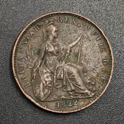 【淘币小摊】限时拍第七百九十七拍  老铜币场  满百包邮可预留两周  周一统一发货  - 英国1822年乔治四世法新铜币