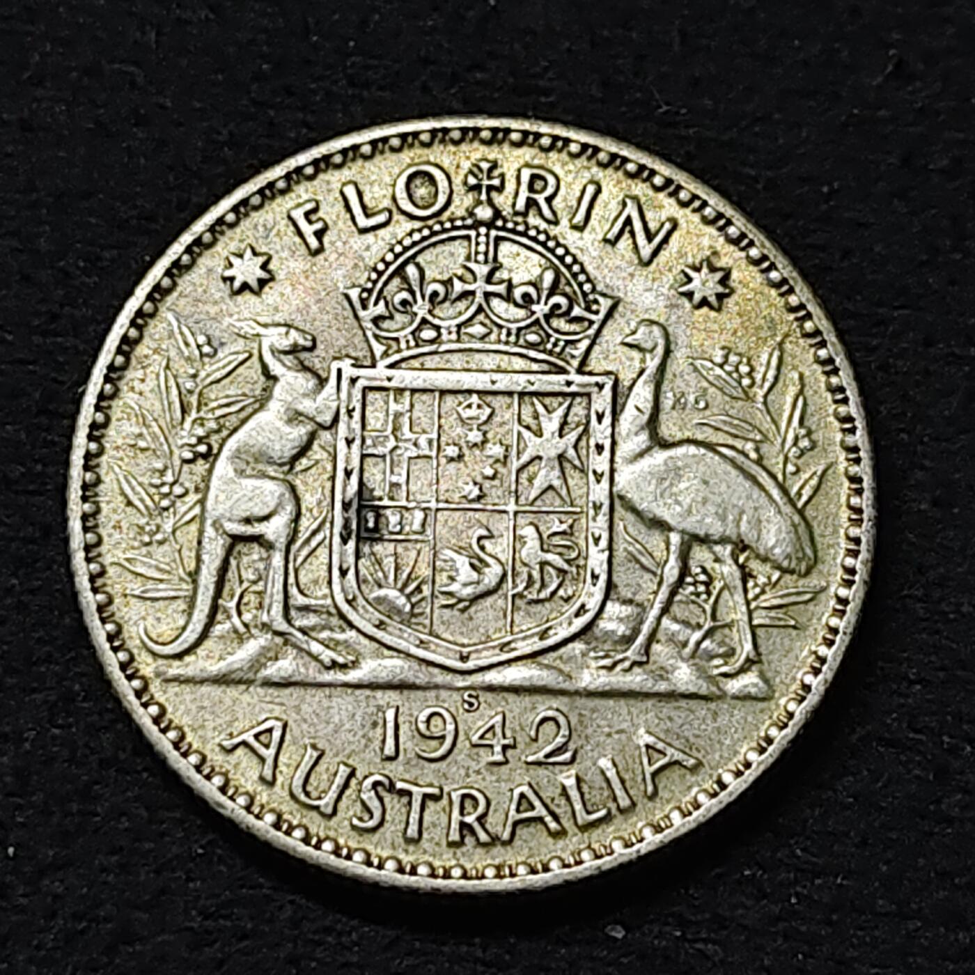 【全场包邮】纯粹捡漏拍478场（免费代拍第15场） 澳大利亚1942年乔治六世1佛罗林银币
