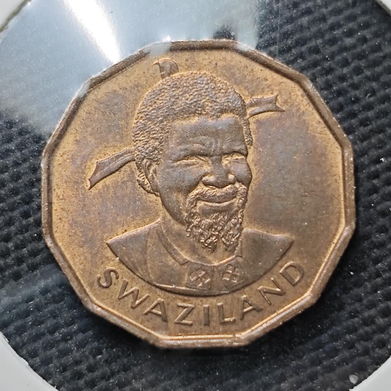 KK钱币收藏小铺  第371场  2月预留时间 周末发货  1974斯威士兰1分铜币