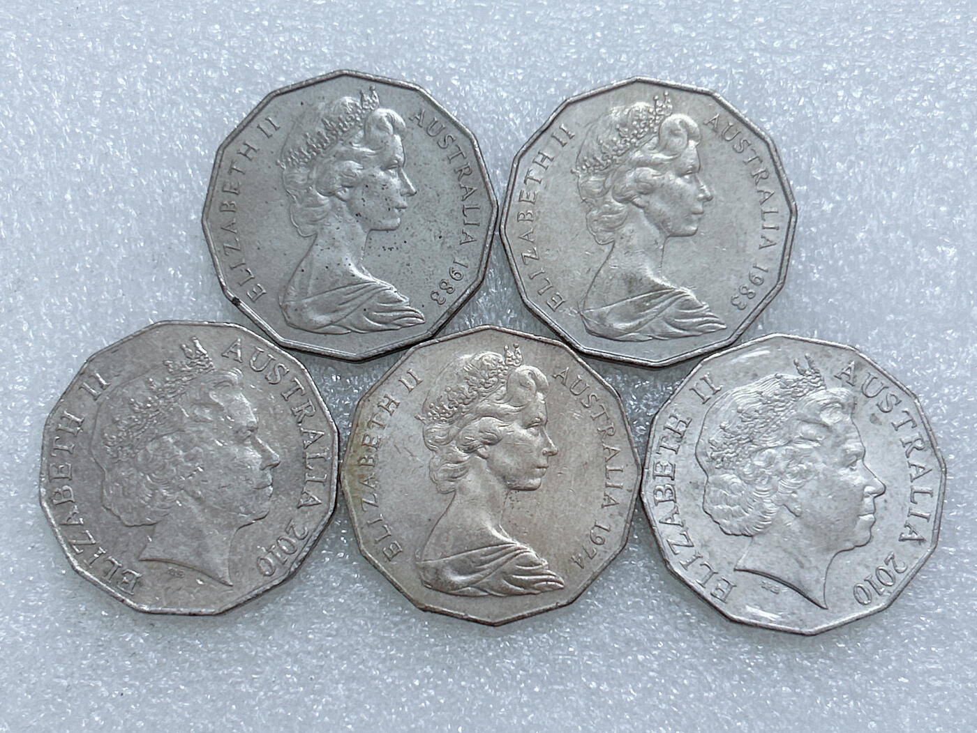 第一海外回流一元起拍收藏 散集专场  第267期 澳大利亚50分硬币 5枚