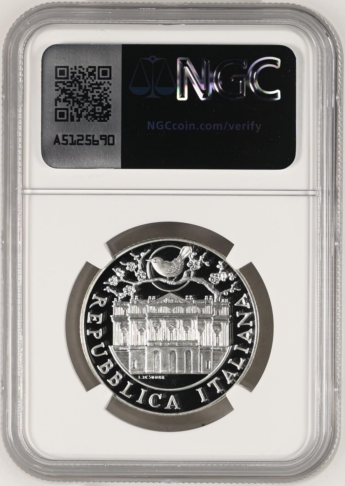 S&S Numismatic世界钱币-拍卖 第115期  获奖币*意大利2004年 歌剧《蝴蝶夫人》创作一百周年 5欧元精制纪念银币 NGC PF69UC  