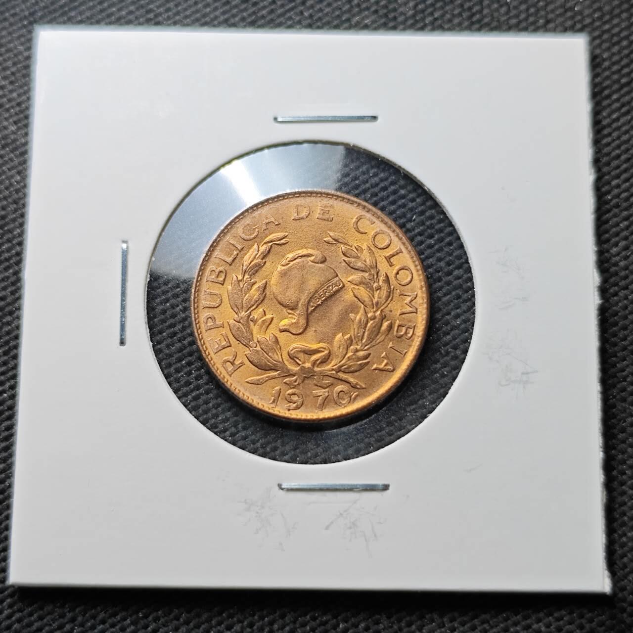 KK钱币收藏小铺  第371场  2月预留时间 周末发货  哥伦比亚5分铜币 好品