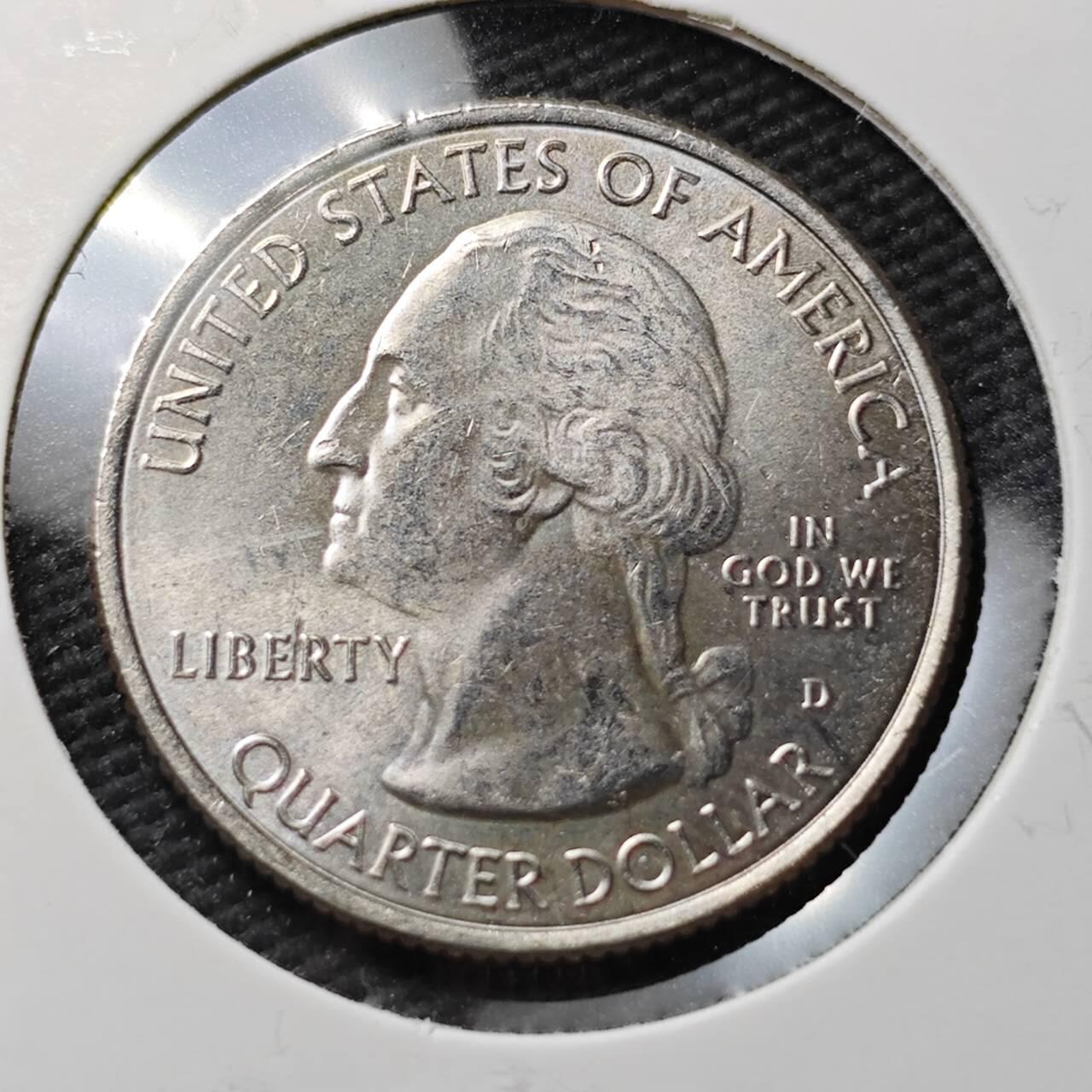 KK钱币收藏小铺  第371场  2月预留时间 周末发货  美国25分纪念币 好品