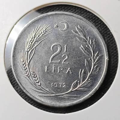KK钱币收藏小铺  第371场  2月预留时间 周末发货 -  1972土耳其2.5里拉
