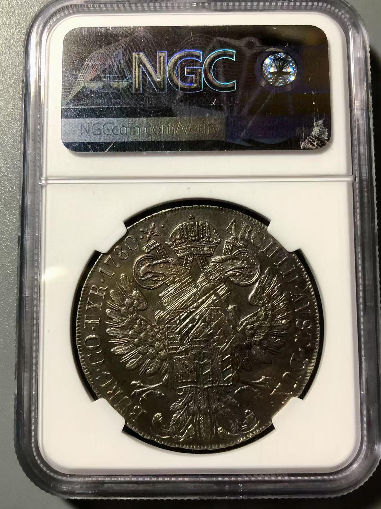 七河·世界币章小拍（总第27期） 稀少！1815-1828年米兰版玛丽亚·特蕾莎贸易银币