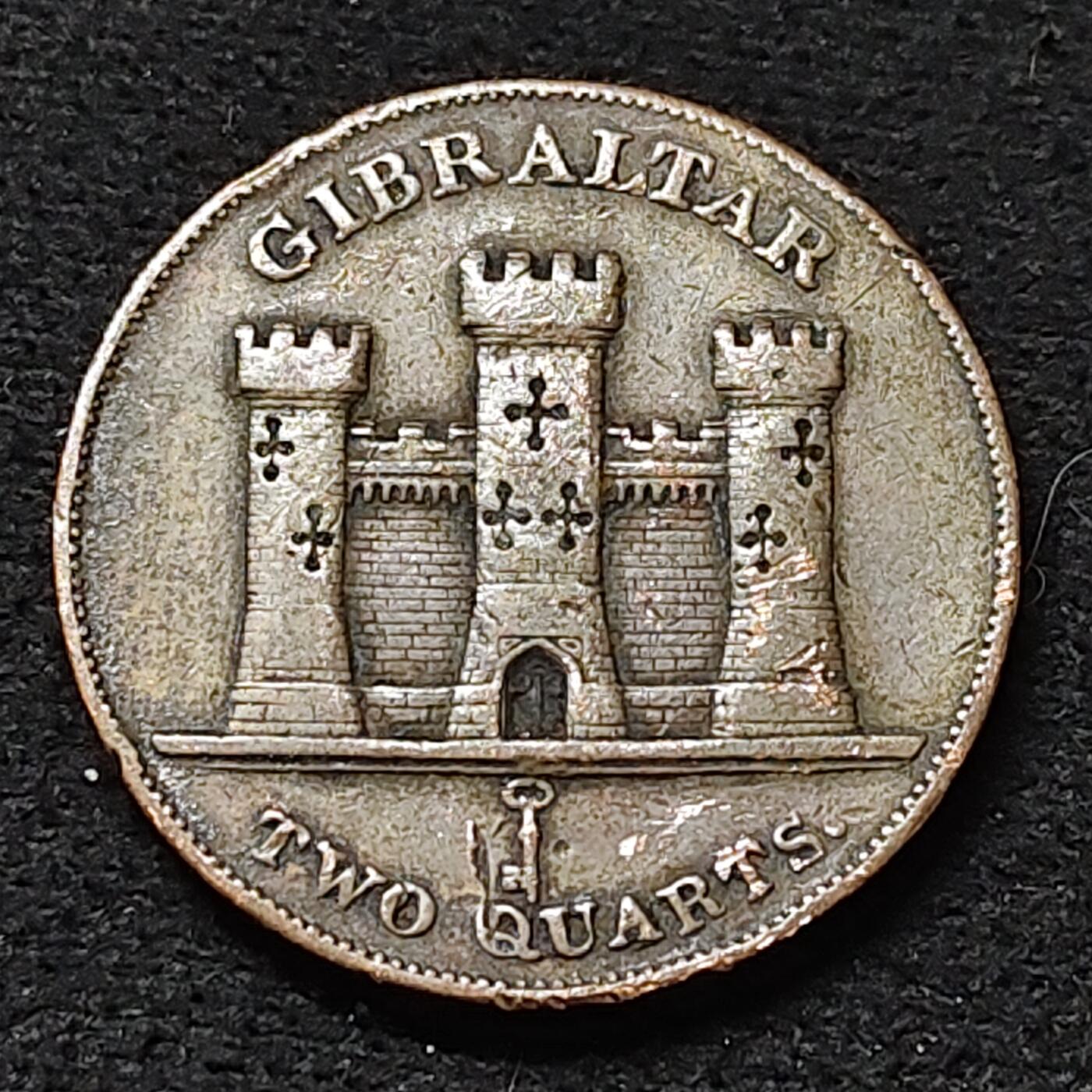 【全场包邮】纯粹捡漏拍478场（免费代拍第15场） 直布罗陀1842年维多利亚女王2夸脱大铜币