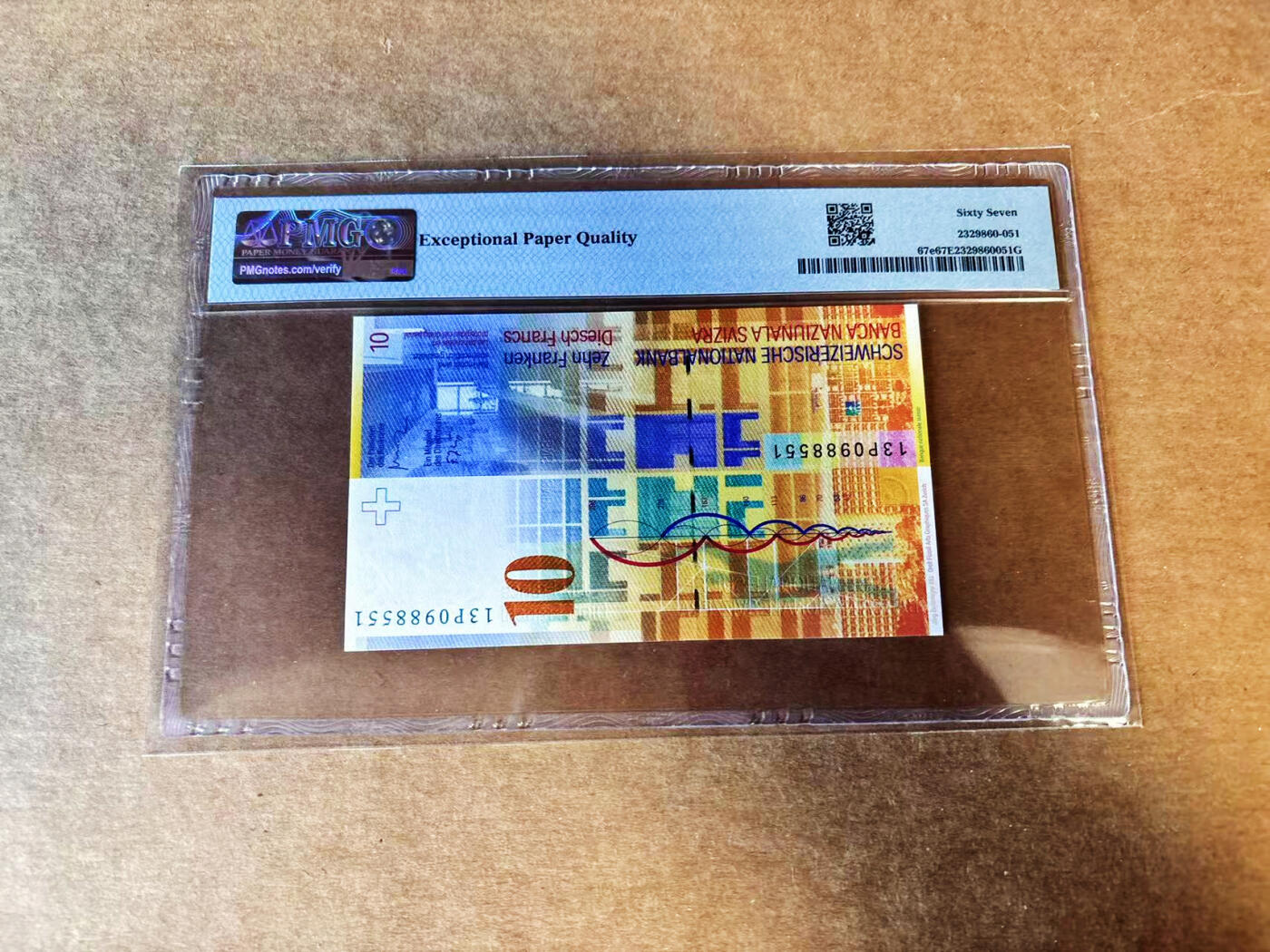 【Blue Auction】世界纸币精拍第751期——18级TOP拍卖/信誉/品质/专业/高效💫 【无47】瑞士 2013年10法郎  PMG67EPQ