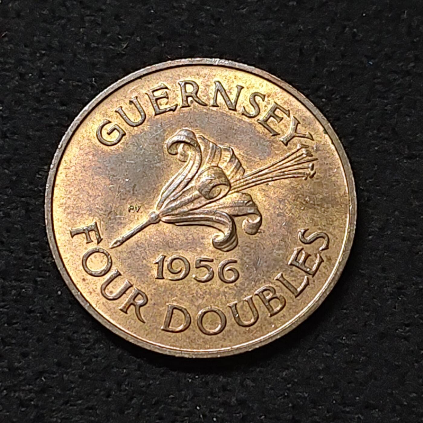 【全场包邮】纯粹捡漏拍478场（免费代拍第15场） 根西1956年4道布百合铜币