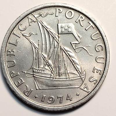 布加迪🐬～世界钱币(上海)🌾第 259 期 /  各国套币和散币 - 葡萄牙🇵🇹 1974年 10埃斯库多 原光好品