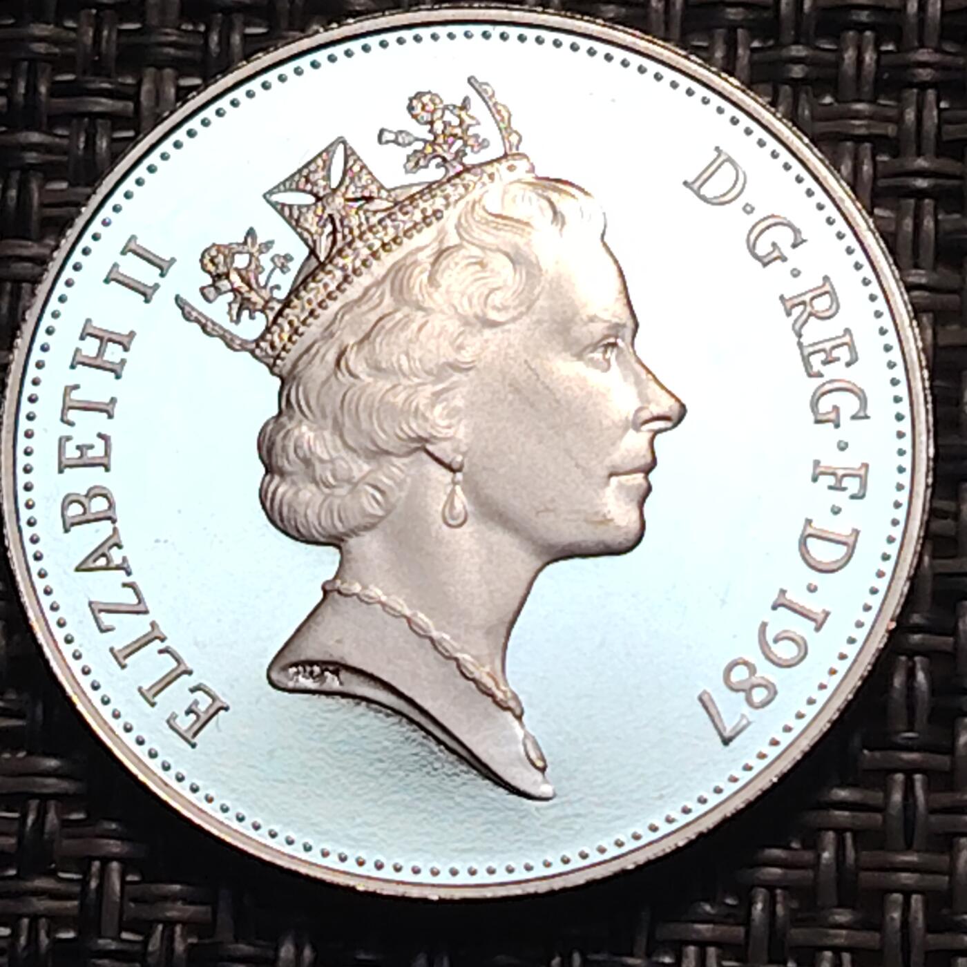 布加迪🐬～世界钱币(上海)🌾第 259 期 /  各国套币和散币 英国🇬🇧 1987年 10便士精致币