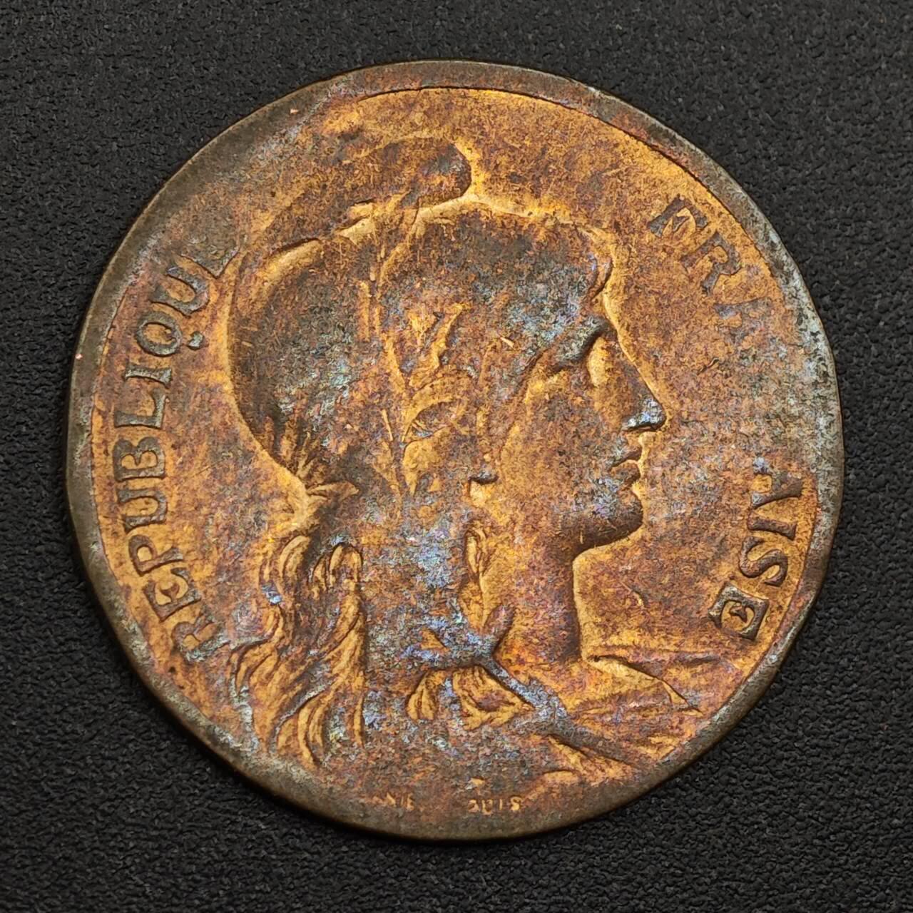 【淘币小摊】限时拍第七百九十七拍  老铜币场  满百包邮可预留两周  周一统一发货  法国1899年5分铜币