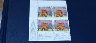 德国邮票专场，都是四方联 - 德国四方连邮票，1998年发行：千年古镇  法兰克豪森  建筑，品相如图