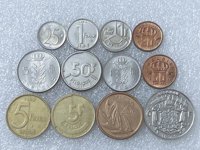 第一海外回流一元起拍收藏 散集专场  第267期 - 比利时硬币 12枚 无重复