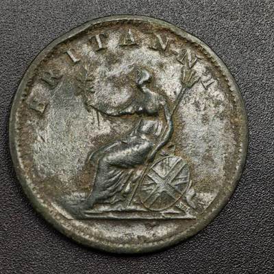 【淘币小摊】限时拍第七百九十七拍  老铜币场  满百包邮可预留两周  周一统一发货  - 英国1806年乔治三世半便士铜币