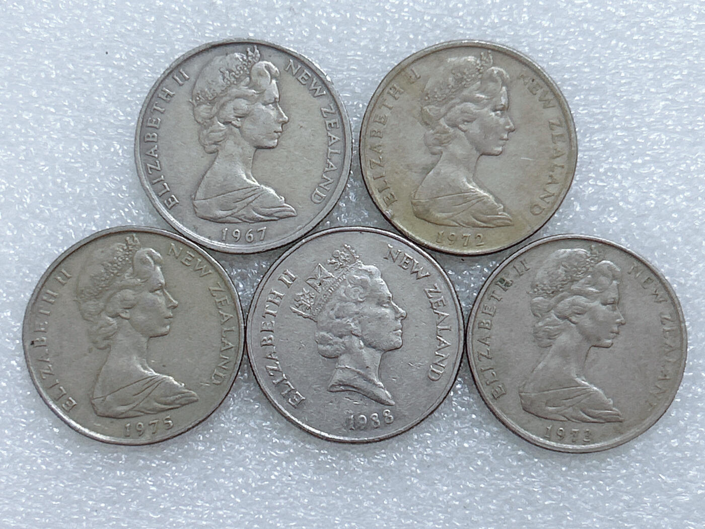 第一海外回流一元起拍收藏 散集专场  第267期 新西兰50分硬币 5枚