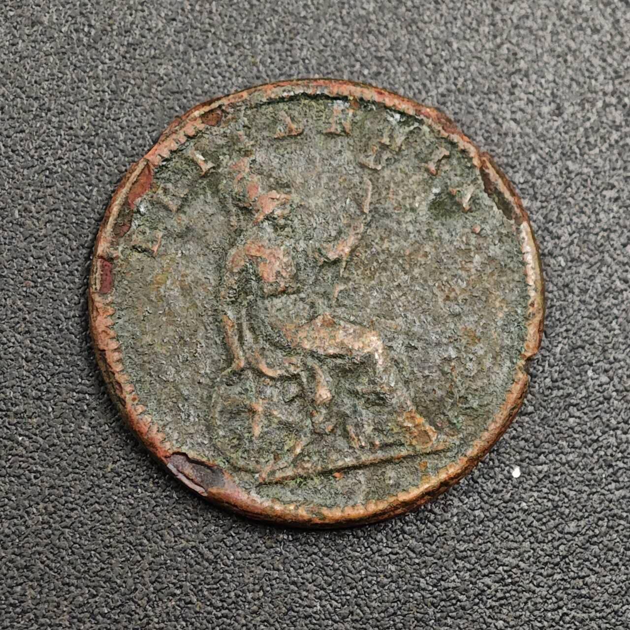 【淘币小摊】限时拍第七百九十七拍  老铜币场  满百包邮可预留两周  周一统一发货  英属爱奥尼亚1834年1雷普塔铜币