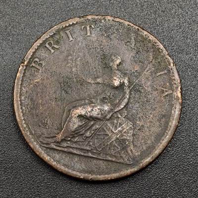 【淘币小摊】限时拍第七百九十七拍  老铜币场  满百包邮可预留两周  周一统一发货  - 英国1806年乔治三世半便士铜币