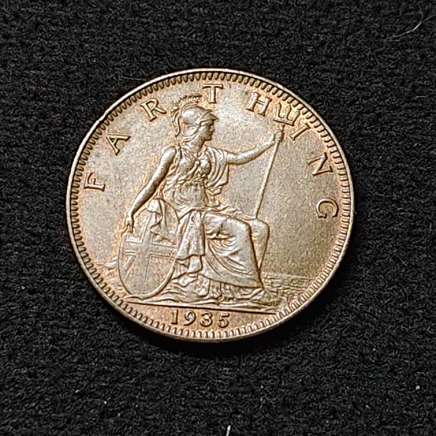 【全场包邮】纯粹捡漏拍478场（免费代拍第15场） 英国1935年乔治五世1法新铜币