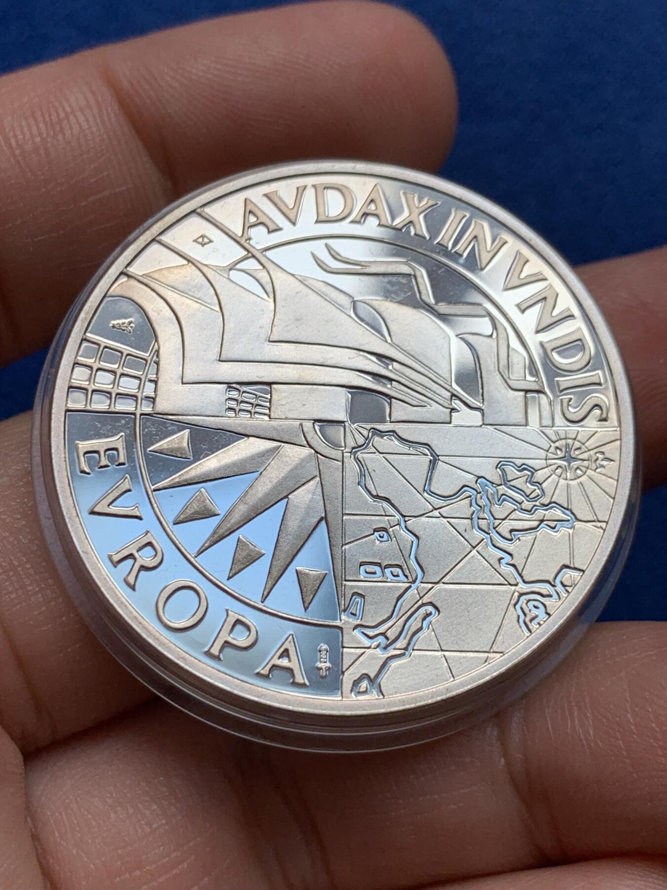 《竞宝斋》第438场 周日，周一，周二 3场连拍 （全场包邮） 两枚一组 葡萄牙航海纪念银章-航海家弗朗西斯·德雷克和亚美利哥·韦斯普奇（每枚约25克 925银）