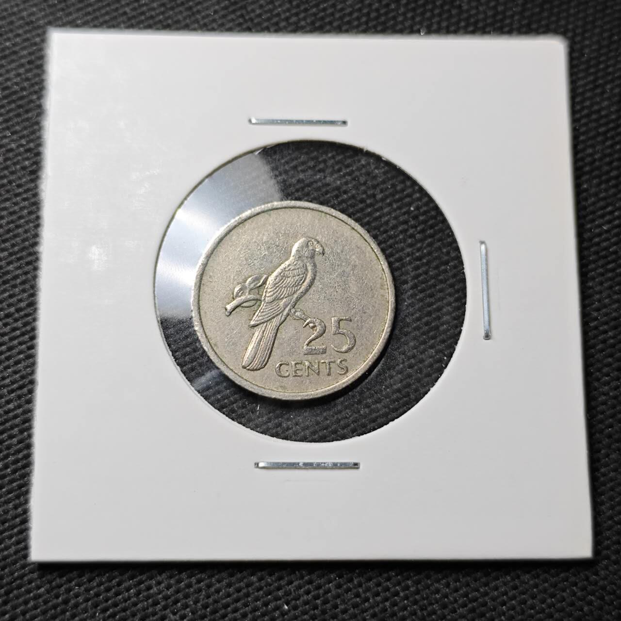 KK钱币收藏小铺  第371场  2月预留时间 周末发货  1977塞舌尔25分