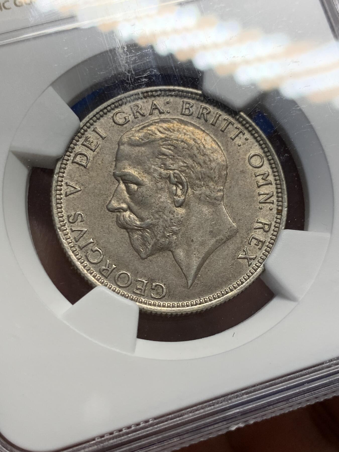 《竞宝斋》第438场 周日，周一，周二 3场连拍 （全场包邮） NGC MS61 英国 1931年 2先令弗洛林，乔五银币 包浆难得