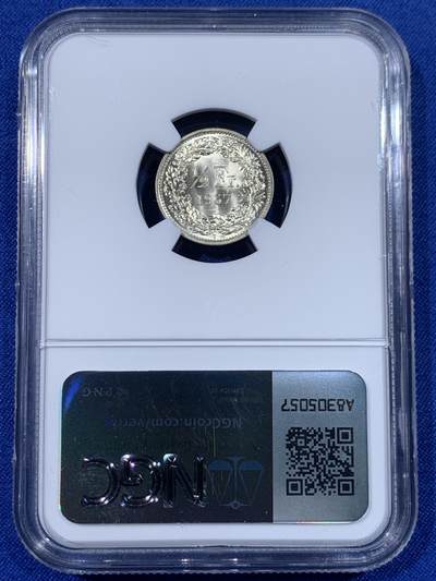 《竞宝斋》第438场 周日，周一，周二 3场连拍 （全场包邮） NGC MS64 瑞士1967B雪山女神1/2法郎银币