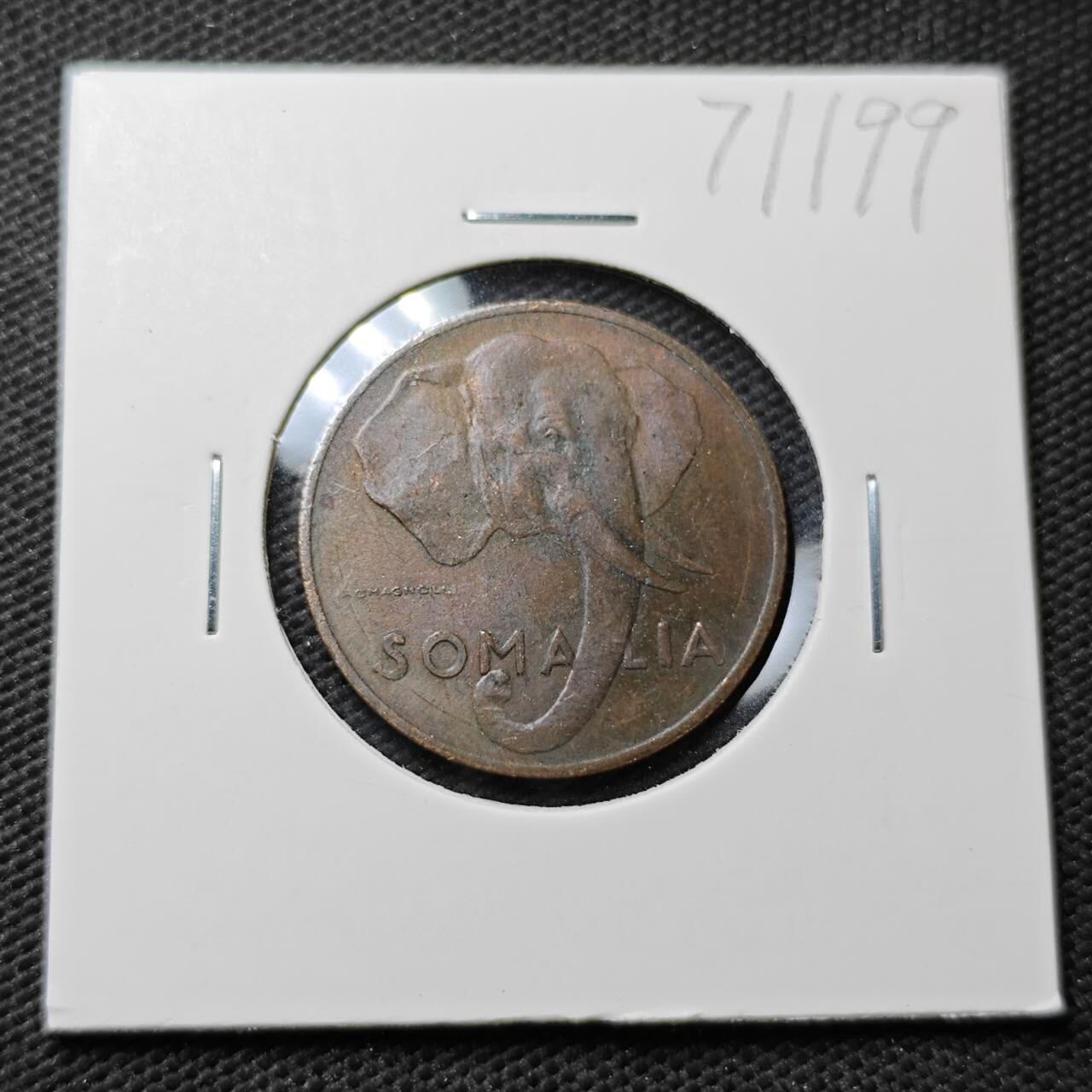 KK钱币收藏小铺  第371场  2月预留时间 周末发货  1950意属索马里5分铜币