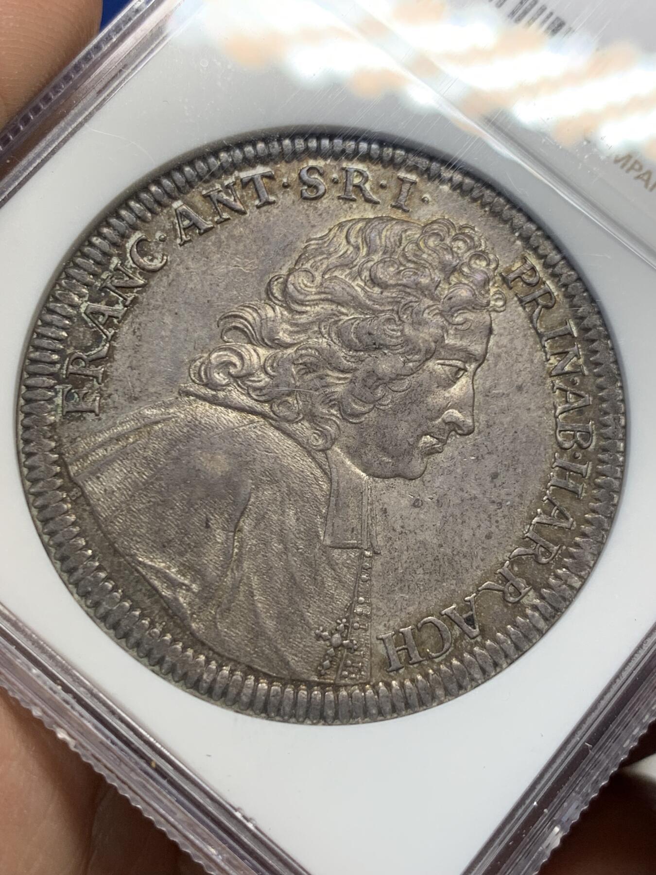 《竞宝斋》第438场 周日，周一，周二 3场连拍 （全场包邮） 唯一冠军分 NGC MS63 神圣罗马帝国 萨尔茨堡大主教区 1725年 安东尼亲王 泰勒大银币 及其难得的品种