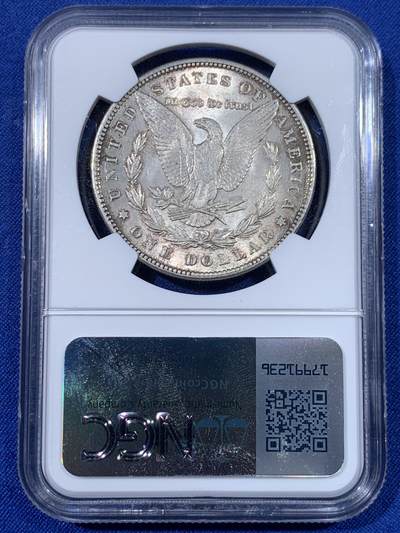 《竞宝斋》第438场 周日，周一，周二 3场连拍 （全场包邮） NGC MS64 美国1896年摩根银币，双面自然包浆，光度好。