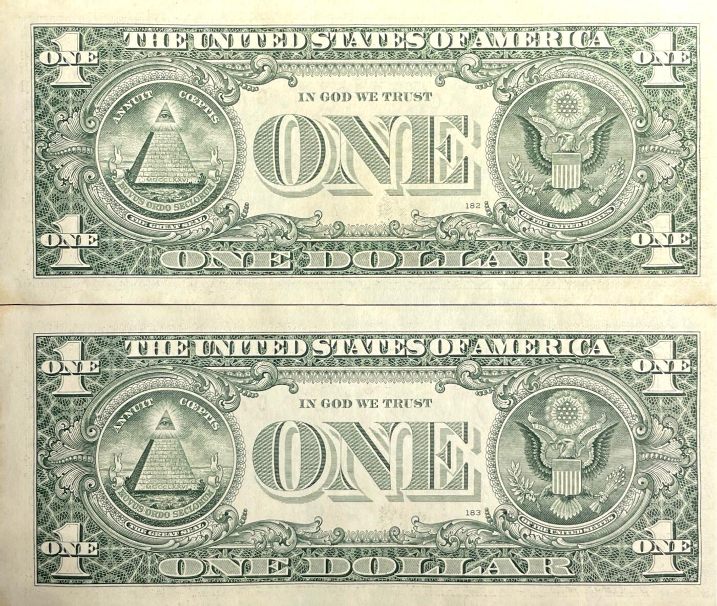 回流1115 美国2009年1美元两枚连号